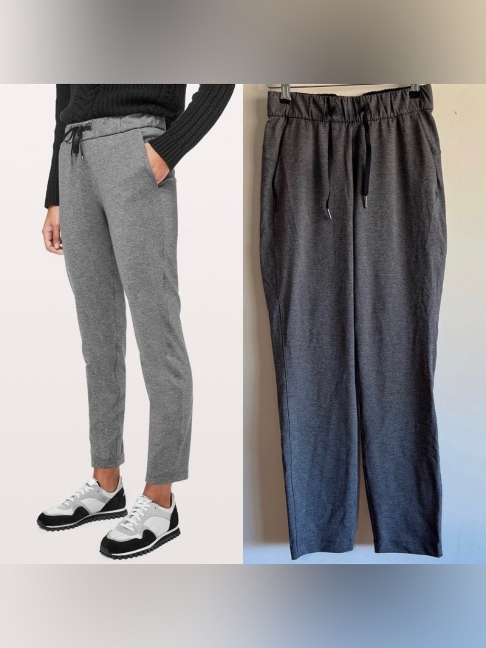 Lululemon On the Fly Pant Heathered Gray/Black Pants size 2